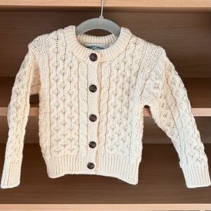 NWOT Aran Crafts | 100% Merino Wool Irish Cardigan Sweater | Size 12-18m